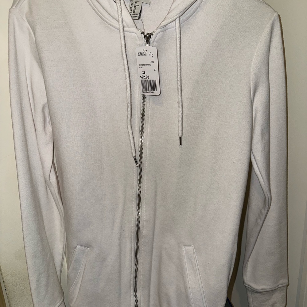 Forever 21 Men's White Zip-Up Sweater